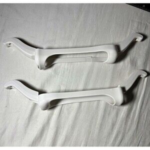 White Wii Steering Wheel frames Pair Plastic Remote Holders Racing
